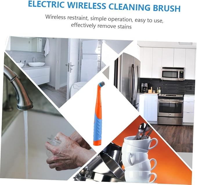 Unomor Electric Cleaning Brush Kitchen Bathroom Dish Scrubber Plastic Scrubbers Easy to Clean