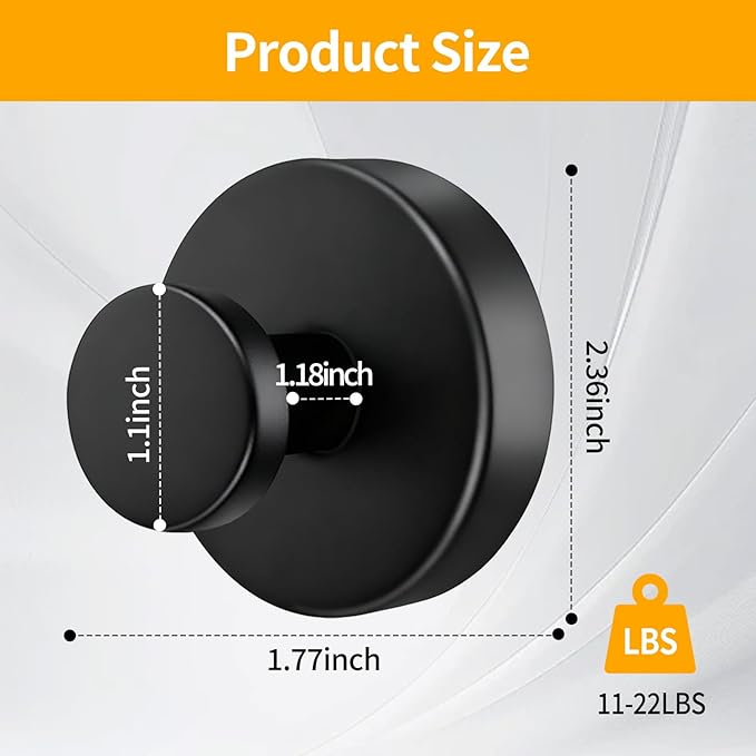 4 Pack Suction Cup Hooks, Removable Stainless Steel Drill-Free Heavy Duty Strong Suction, Reusable Waterproof Hooks for Bathroom Kitchen Mirror Tile Glass, Wall Hooks for Hanging Towels Keys(Black)