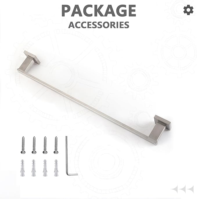 LANC 24-Inche Bathroom Towel Bar for Bathroom Wall Mounted Brushed Nickel Bath Towel Rack Stainless Steel Towel Rod for Toilet Kitchen Towel Holder Towel Hanger Towel Rail, A9010BN-L6