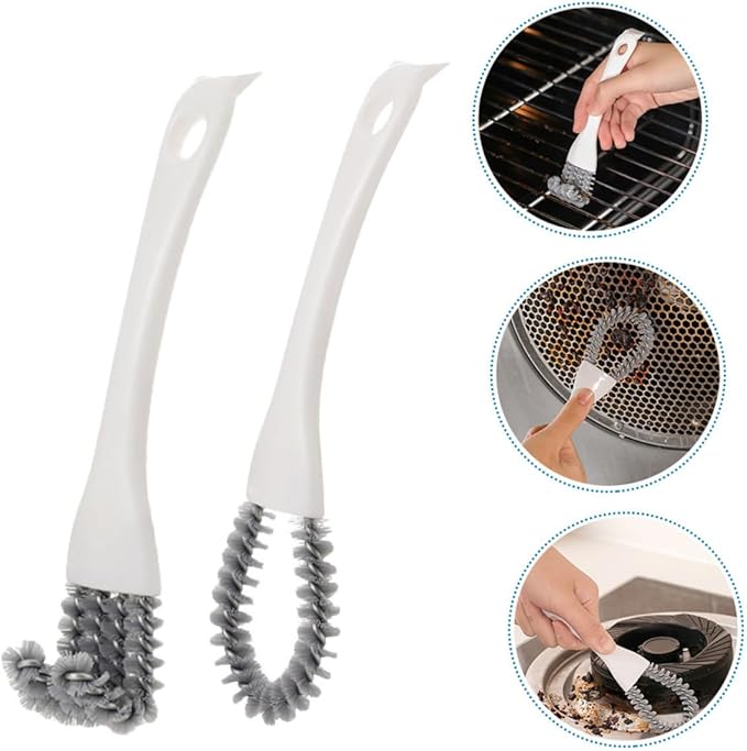 2pcs Multi Function Crevice Cleaning Brush for Tight Spaces Durable Grout Brush for Kitchen Bathroom More Ergonomic Design for Efficient Scrubbing