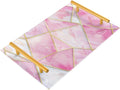 Pink Marble Vanity Tray Acrylic Bathroom Countertop Tray Marbling Decorative for Kitchen Desk Organizer Makeup Storage Tray