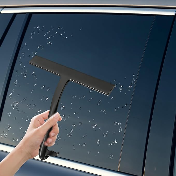 Shower Squeegee for Glass Doors - Tear-Resistant Silicone Wiper, 1 Flexible Blade Scraper with Ergonomic Handle, Streak Free Glass Cleaner for Steam, Bathroom Supply, Scrub Tool for Panes and DIY