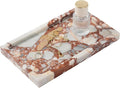 Deep Red Marble Rectangular Tray 10x6 Inch - Bathroom & Vanity Organizer, Jewelry Tray, Kitchen Counter Decor - Natural Stone Catchall