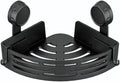 No-Drill Bathroom Corner Shelf, 3 Tier Corner Shelf Bathroom, Suction Cup Corner Shower Shelf, Wall Mounted Storage Rack for Bathroom & Kitchen (1PCS-Black)