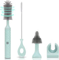Electric Bottle Cleaner Set - 4 Piece Silicone Brush for Bottles, Pacifiers, Straws - USB Charged 360 High-Speed Rotation Cleaning