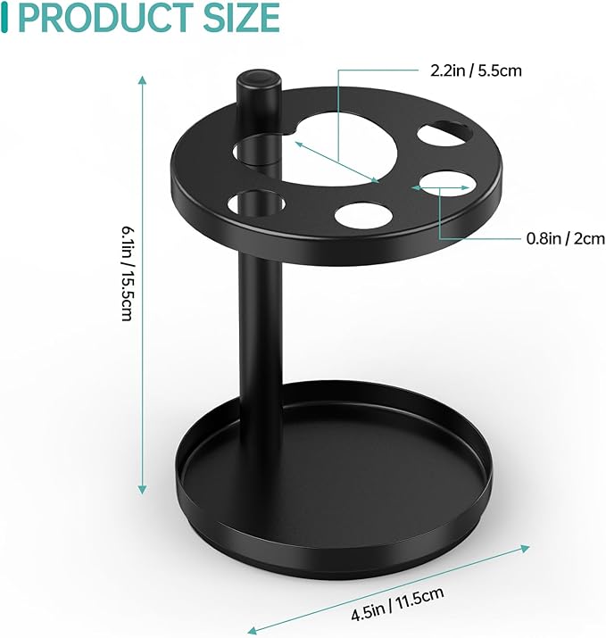 Stainless Steel Toothbrush Holder Stand for Bathroom,Rustproof Ventilated Countertop Organizer with Slots,Electric/Manual Toothbrushes, Toothpaste, Razors, Small Comb,Unique Footprint Base Design