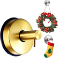 Suction Cup Hooks for Door Wreaths on Glass Suction Cup Hooks for Shower,2025 No Drill Hook Hanging Towels for Window Door Bathroom Mirrors Christmas,Wreath Hanger Holder for Daily Use (Gold-1pc)