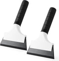 Gomake 2PCS Small Rubber Squeegee Ice Scraper Window Shower Squeegee,Auto Water Blade Squeegee for Shower Glass Door,Car Windshield, Window, Mirror, Bathroom,Countertop Cleaning (Black)