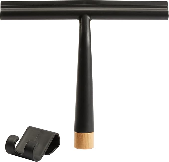 Bath Bliss Shower Squeegee with Hook in Black