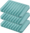 Self Draining Soap Dishes, 3 Pcs Silicone Soap Saver, Waterfall Drainer Soap Holder for Bathroom, Extend Soap Life, Keep Soap Bars Dry Clean & Easy Cleaning (Teal)