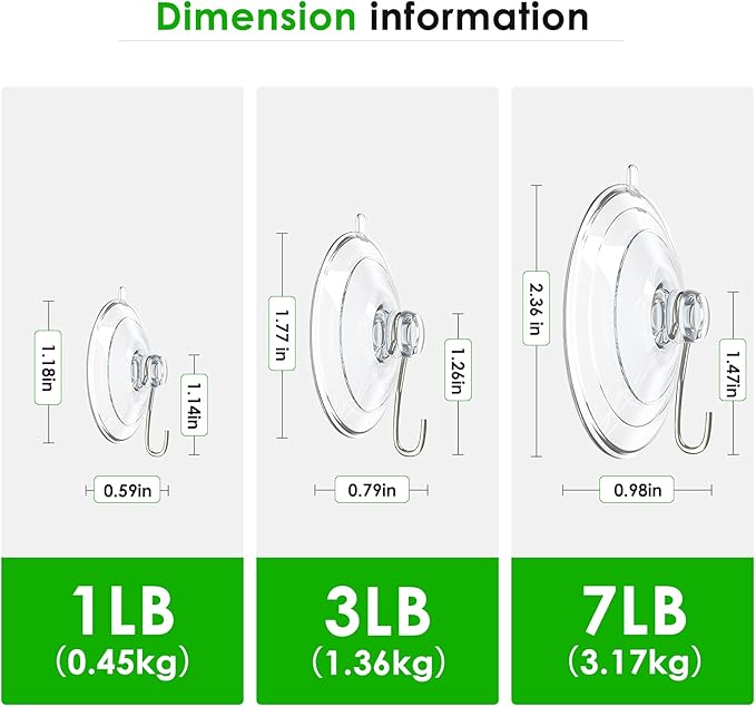 HangerSpace Suction Cup Hooks, 12 Packs Combo Set Clear PVC Suction Cups with Metal Hooks Removable Suction Cups for Kitchen Bathroom Shower Wall Window Glass Door (2 Large, 6 Medium, 4 Small),Variety