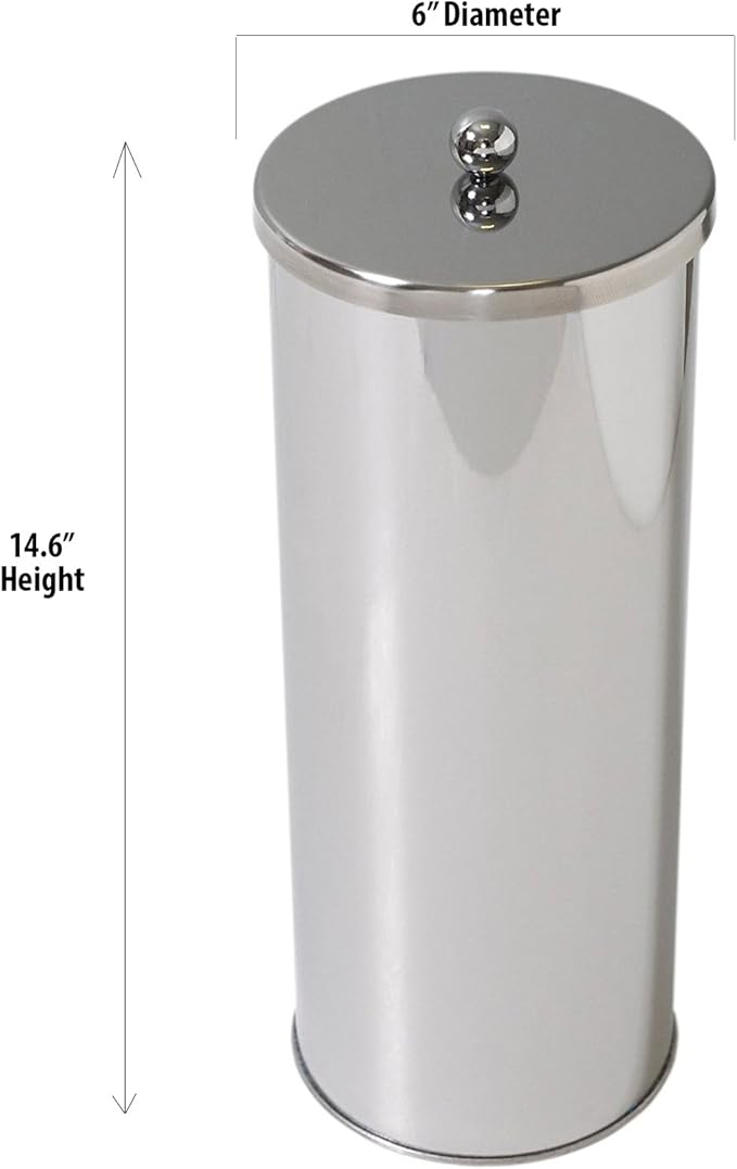 Huji Rust Resistant Stainless Steel Toilet Paper Roll Canister Holder for Bathroom Storage (3, Toilet Paper Canister)
