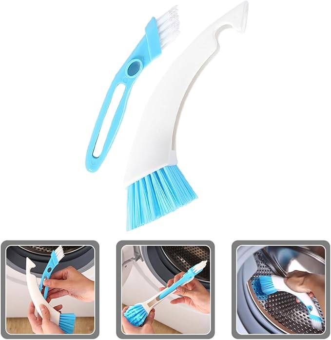 Multi-Functional Washing Machine Cleaning Brush with Dual Heads, Small Scrub Brush for Floor Tile and Bathroom Grout, Detachable Handle for Home Cleaning Random Color Random Color