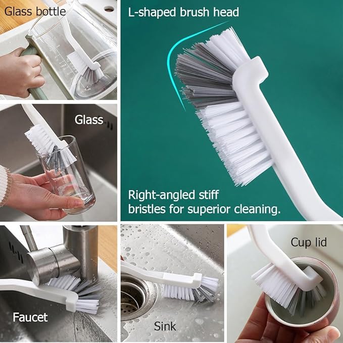 Cleaning Brush Set, 11-Piece Multi-Purpose Crevice Cleaning Brushes with Hard Bristles, Kitchen Bathroom Detail Scrub Brush Kit for Sink, Grout, Bottles and Corners