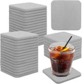 40 Pack 4" Square Diatomaceous Earth Coaster, Versatile Water Absorbent Diatomite Coaster, Premium Water Absorbing Bath Stone Mat for Modern Home by KUKLIPJIM
