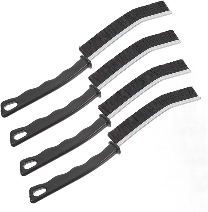 Milisten 4pcs Multifunctional Crevice Cleaning Brushes Set Hard Bristles and Non-Slip Handles for Bathroom, Kitchen, Window Tracks, and Corner Gap Cleaning in Household Use