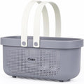 LAIGOO Plastic Shower Caddy Basket, Large Bathroom Caddy Organizer with Handles, Portable Storage Basket Tote for College Dorm Essentials, Bathroom, Gym, Travel, Camping, Makeup Organizer, Gray