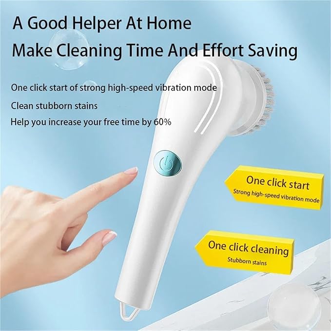 5-in-1 WL Electric Cleaning Brush USB Charging Kitchen Bathroom Window Toilet Dishwashing Multifunctional Cleaning Brush