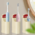 3 Pack Electric Toothbrush Holders for Bathroom, Wall Mounted Clear Electric Toothbrush Organizer, Self Adhesive Bathrooms Toothbrush Storage for Shower, Saving Space and Keep Drying (Cream)