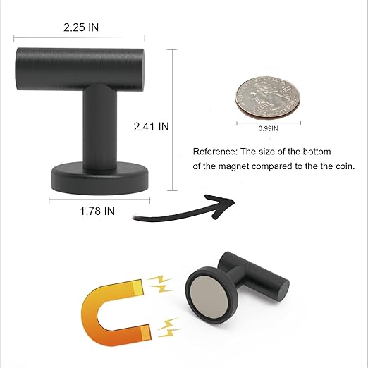 Magnetic Hooks Coat Magnet Hooks for Hanging,Magnetic Hooks Heavy Duty with Rare Earth Neodymium for Pot Holder,Grill,Refrigerator,Home,Kitchen,Workplace or Office.Pack of 4,Black