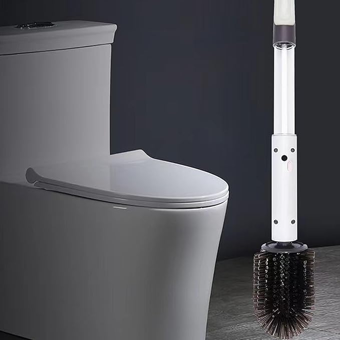 USB Power Toilet Scrubber with Extendable Handle & Build in Detergent Dispenser Easy to Carry for Bathroom Health Hygienic Toilet Brush with Auto Liquid Dispenser