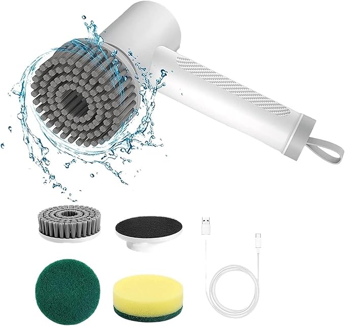 Wireless Electric Cleaning Brush Housework Kitchen Dishwashing Brush Bathtub Tile Professional Cleaning Brush Labor Saving (Size : White Color)