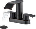 Ultimate Unicorn Bathroom Faucet for Sink Oil Rubbed Bronze, 4 Inch Bathroom Sink Faucet for 3 Hole or 2 Hole, 2 Handle Waterfall Faucets with Pop up Drain, Centerset Faucets for RV Counter