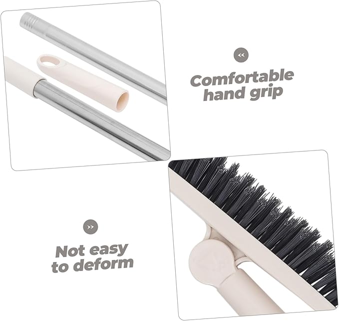 Handle Rotatable Floor Scrub Brush for Cleaning Bathroom Shower Window Tracks Stiff Bristles for Stubborn Grout Hard Reach Areas Lightweight Portable Design