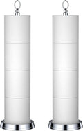 Toilet Paper Holder Stand with Reserve Function, Free Standing Toilet Paper Holder for Bathroom, Space Toilet 4 Rolls Toilet Paper Storage 22.5" Height (2 Pack, Chrome)
