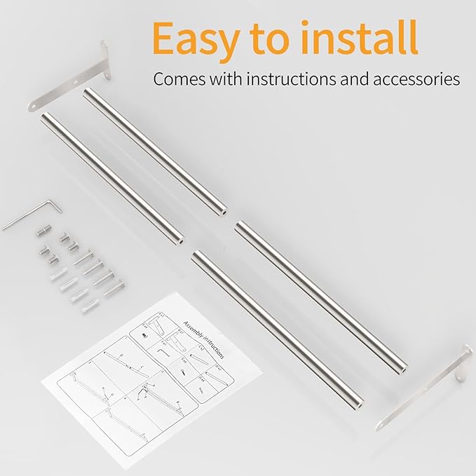 Double Towel Bar, MKO 24Inch Towel Racks for Bathroom, Stainless Steel Towel Rods for Bathroom Wall, Brushed Nickel