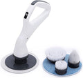 Electric Scrubber Brush for Cleaning Electric Cleaning Brush Scrubber Rechargeable Cordless Portable High Spin Scrubber Kit 4 Replaceable Cleaning Brush Heads for Cleaning Kitchen Pool Car (White)