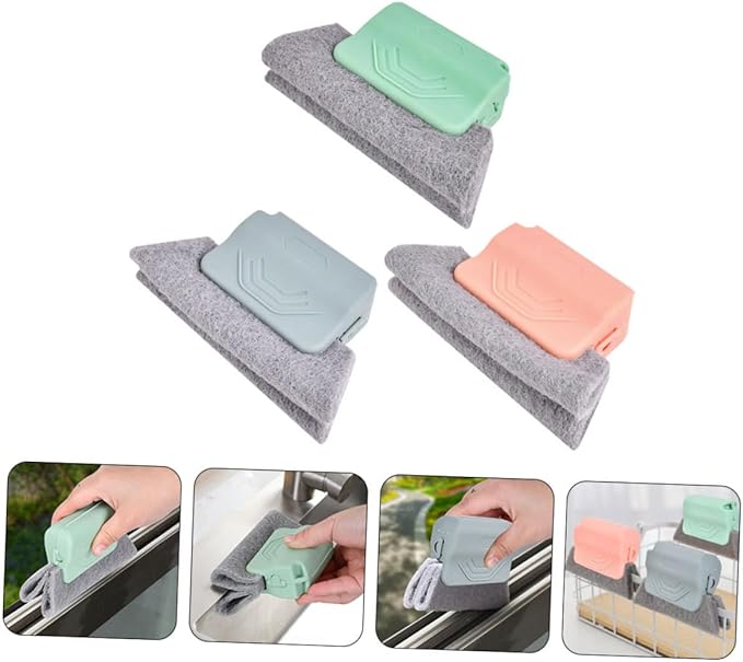 3pcs Window Groove Cleaning Brush Set for Crevice and Grout Scrubbing Household Track Cleaner Tools for Small Spaces and Door Frame Maintenance