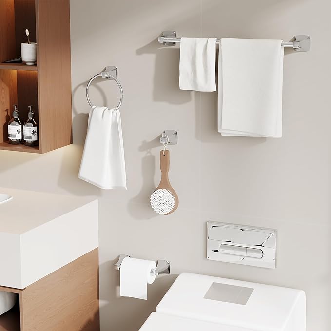 Towel Hooks for Bathrooms, 2 Pack Poilshed Chrome Stainless Steel and Zinc Alloy Hand Towel Holder Wall Mount, Heavy Duty Hanging Hooks for Kitchen, Closet, Pool, Coats, Shower, Robe