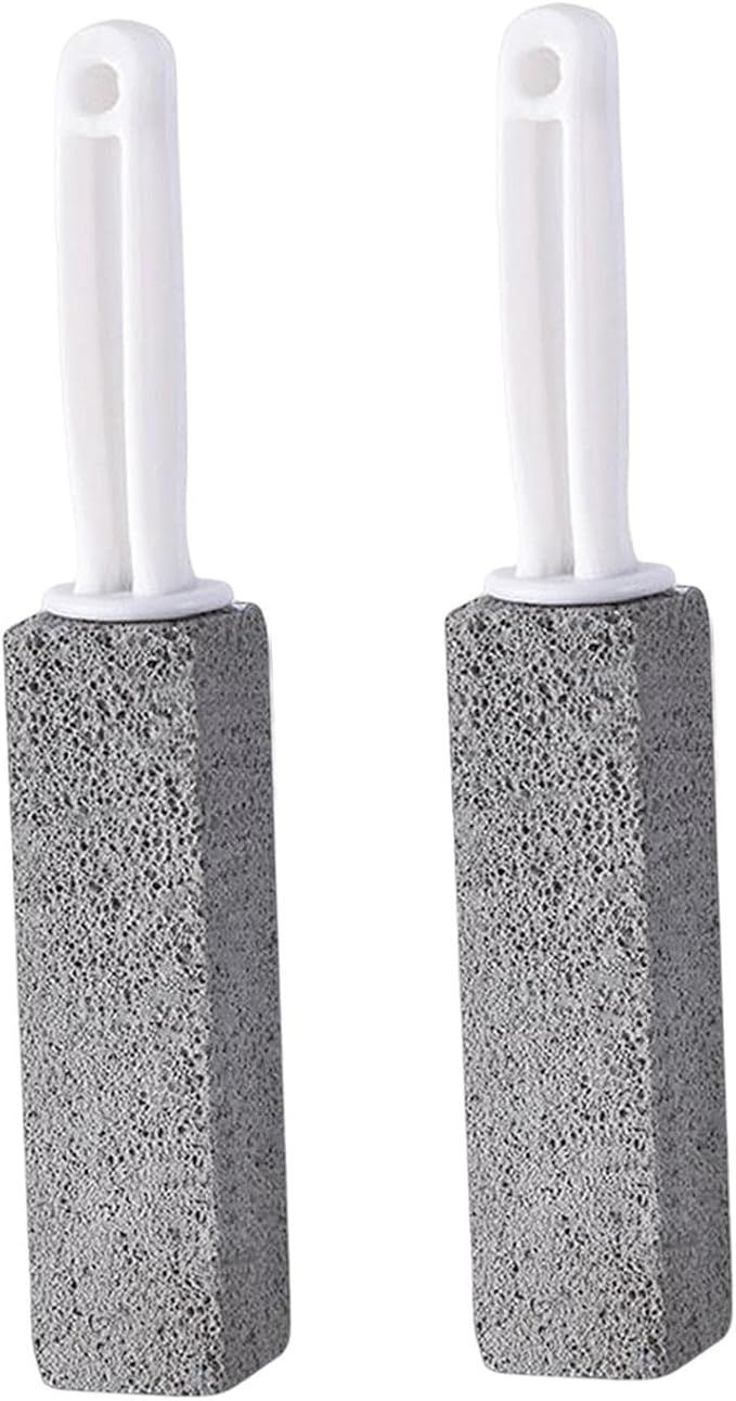 Pumice Toilet Brush, Hard Watermark Remover Cleaning Stone, Suitable for Tile Grout Rust Grill Toilet Bowls (2pcs)