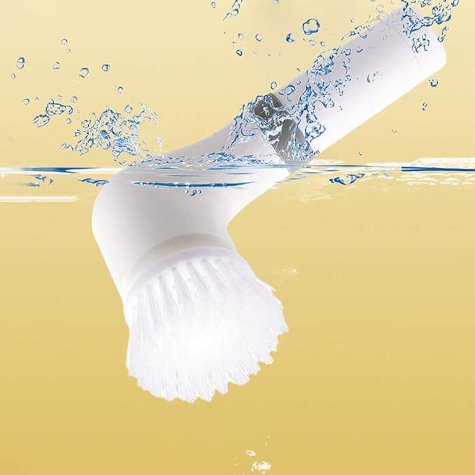 Electric Spin Scrubber, Electric Cleaning Brush with 3 Replaceable Brush Heads, Rechargeable Electric Spin Scrubbers for Bathroom Floor&Kitchen Sink White