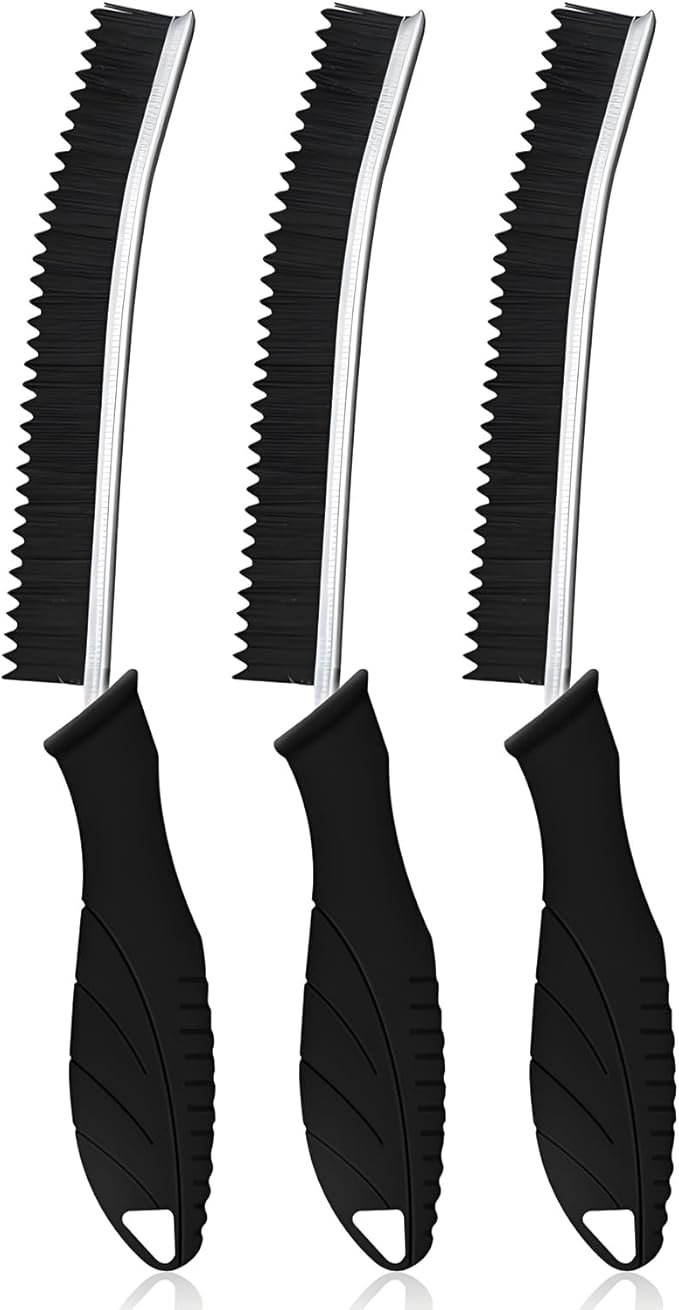 Crevice Cleaning Brush Supplies with Teeth-Shaped Hard Bristles - 3Pcs Small Cleaning Brushes for Tight Spaces Tools,Gap Cleaning Brush Tools for Cracks/Kitchen/Bathroom Tiles/Grout
