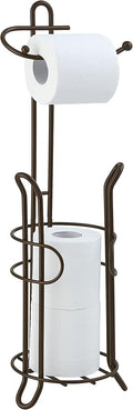 SunnyPoint Freestanding Toilet Paper Holder with Storage – Holds 3 Spare Rolls, Heavy-Duty Steel, Oil Bronze Finish, Easy Assembly, Space-Saving Bathroom Organizer