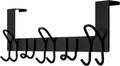 SKOLOO Over The Door Hooks - for Doors up to 1-3/4'' Thickness, Metal Door Hanger with 11 Hooks, Over The Door Hanger for Coats, Hats,Towels, Black