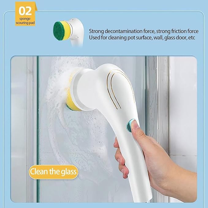 Electric Spin Scrubber, Electric Spin Cleaning Brush with 5 Brush Heads - USB Rechargeable Cordless Cleaning Tools - Electric Spin Cleaning Brush Suitable for Bathroom Wall Tiles Floor Bathtub Kitchen