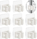 3-H 8-Pack Self Adhesive Broom Holder Wall Mount - Heavy Duty No Drill Broom Organizer for Garage Closet Kitchen, Plastic Storage Rack for Brooms Mops Tools, Peel and Stick Adhesive,Beige White