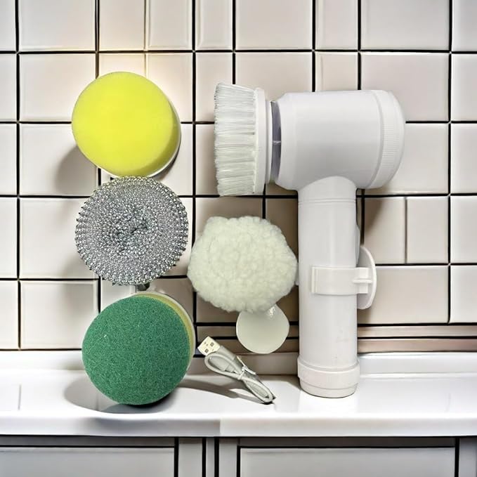 Electric Kitchen Cleaning Brush, Powered Scrubber for Kitchen, Multipurpose Cleaning Tool