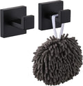 KOKOSIRI Bath Towel Hook Wall Mount Square Robe Hook Coat Hook, Bathroom Kitchen Garage Heavy Duty Wall Mounted, SUS 304 Stainless Steel, Matte Black, B1010BK-P2