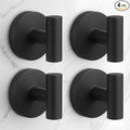 Heavy Duty Suction Cup Hooks for Glass Window,Tile,Mirror,Removable Shower Hooks for Inside Shower,Metal Towel Hooks for Bathroom,4 Pack(Black)