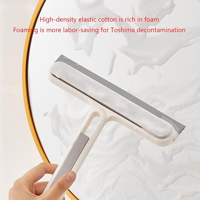 All-Purpose Shower Squeegee 9 Inch for Shower Door Bathroom Tile Floors Wall Window and Car Glass Hidden Brush Shower Squeegee for Shower Wall Glass Door for Tile All-Purpose for Cleaning
