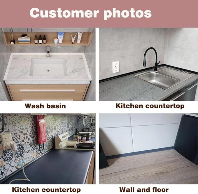 Water Dam Silicone Waterproof Barrier Bathroom and Kitchen Water Strip Coving Edging Strip（Grey-3.3m）