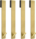 10 Inch Extended Over Door Hooks, Stainless Steel Towel Hooks, Heavy Duty Rack Hooks for Robe, Towel - 4 Pack - Gold