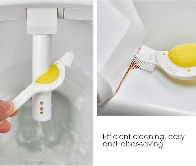 3 Pack Cleaning Brushes, 5.51in Crevice Cleaning Brush, Toilet Dedicated Clean Brush, Multi- Scrubber for Shower Tiles, Kitchen Grout, Corners, Includes Curved Sponge, Scraper