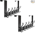 2Pack Foldable Over The Door Hanger, No Assembly Required Door Hanger Hook, Sturdy Over The Door Coat Rack, Over The Door Hooks for Hanging Clothes, Towels, Hats, Matte Black