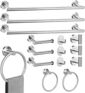 15sets 24inch Brushed Nickel Bathroom Hardware Set, Include 3PCS 24inch Towel Bar, 6PCS Robe Hook, 3PCS Towel Ring, 3PCS Toilet Paper Holder