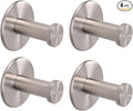 Bath Towel Hooks, 4 Pack Self Adhesive Coat Hooks, Sturdy No Drilling Robe Hook, SUS 304 Stainless Steel Heavy Duty, Wall Hooks for Bathroom Bedroom Kitchen (2 in, Brushed)